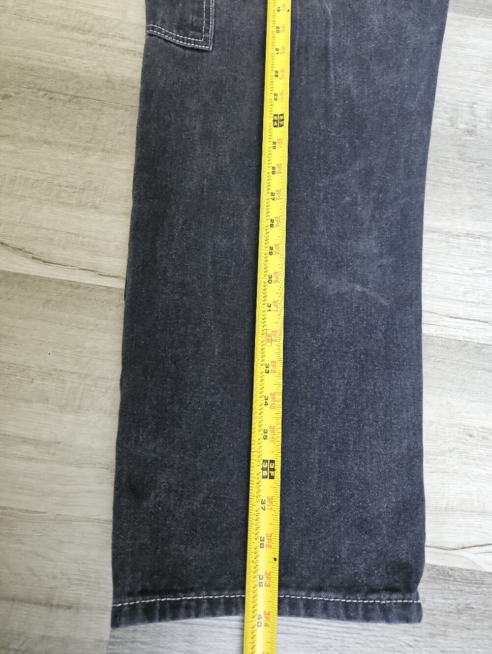 Manfinity Black Contrast Stitch Cargo Jeans XXL - Picture 14 of 15